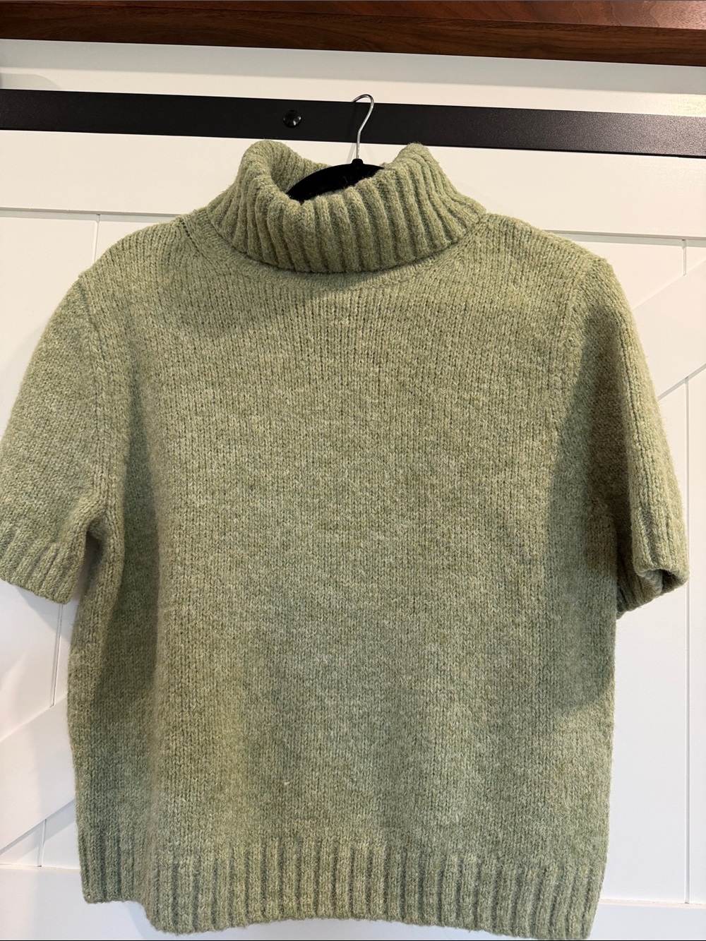 Abercrombie & Fitch Light Green Short-Sleeve Turtleneck Sweater